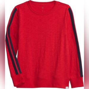 GAP Boys' Long Sleeve Striped Tee T-Shirt Red Blue XS 4/5 NWT